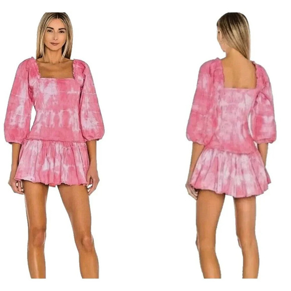 LoveShackFancy Sonoma Stretch Cotton Chai Tie Dye Mini Shift Dress Size … - Picture 1 of 13